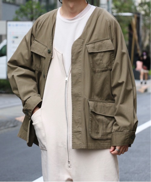 C.E.L.STORE（セルストア）の「MADE IN STANDARD /  メイドインスタンダード FATIGUE CARDIGAN COTTON TYPEWRITER ファティーグカーディガン（ミリタリージャケット・メンズ・ブラック/オリーブ/カーキ・MEDIUM/LARGE）」の16枚目の写真