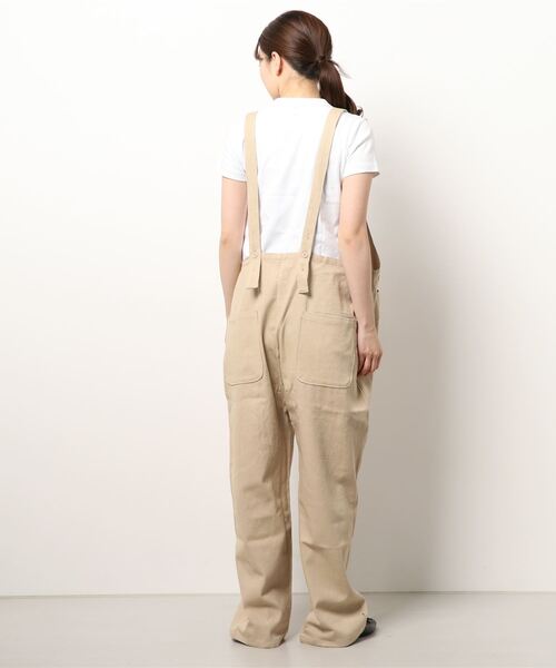 koe（コエ）の「ツイルオーバーオール*（つなぎ/オールインワン・レディース・ブラック/ベージュ・L/M）」の3枚目の写真