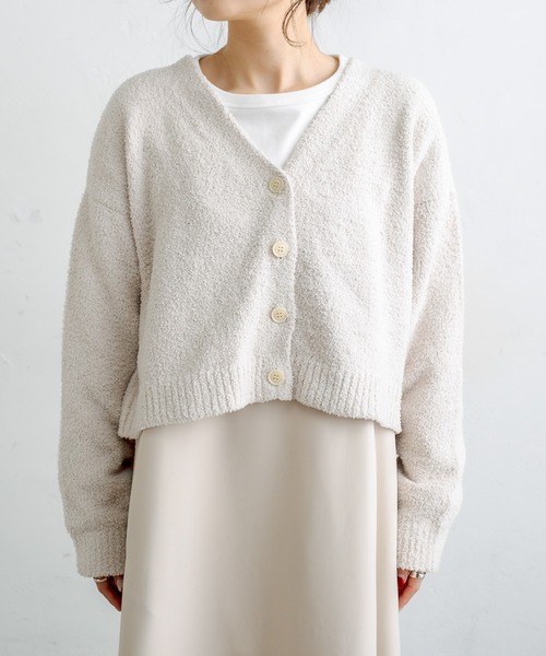 PUAL CE CIN（ピュアルセシン）の「モール糸ショートカーディガン（カーディガン/ボレロ・レディース・グレー/ブルー/ライトベージュ・FREE）」の17枚目の写真