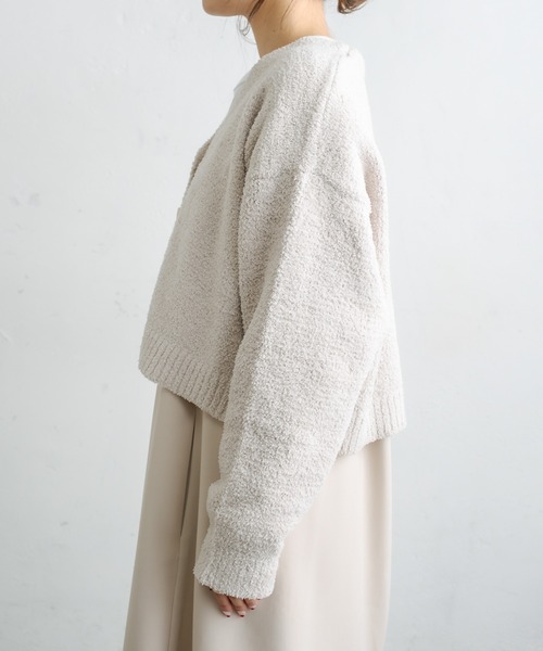 PUAL CE CIN（ピュアルセシン）の「モール糸ショートカーディガン（カーディガン/ボレロ・レディース・グレー/ブルー/ライトベージュ・FREE）」の18枚目の写真