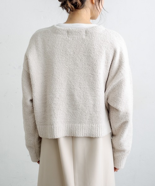 PUAL CE CIN（ピュアルセシン）の「モール糸ショートカーディガン（カーディガン/ボレロ・レディース・グレー/ブルー/ライトベージュ・FREE）」の19枚目の写真