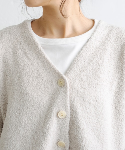PUAL CE CIN（ピュアルセシン）の「モール糸ショートカーディガン（カーディガン/ボレロ・レディース・グレー/ブルー/ライトベージュ・FREE）」の20枚目の写真