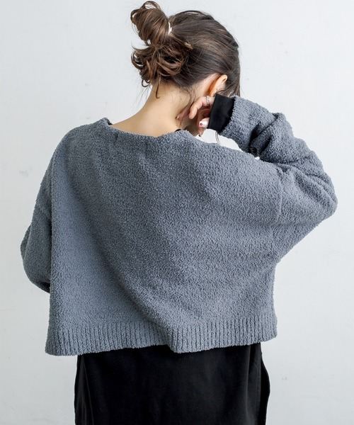 PUAL CE CIN（ピュアルセシン）の「モール糸ショートカーディガン（カーディガン/ボレロ・レディース・グレー/ブルー/ライトベージュ・FREE）」の14枚目の写真