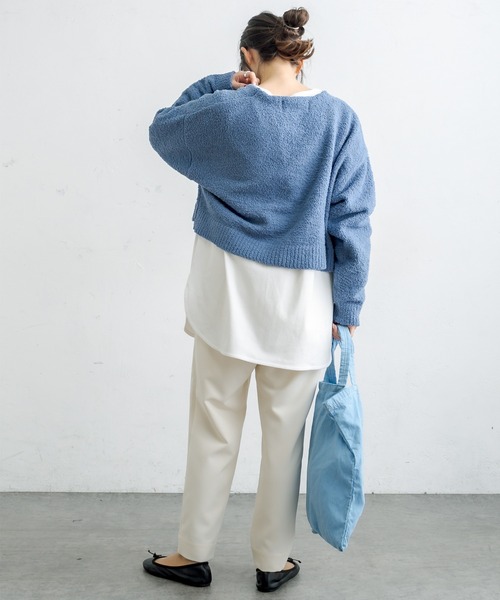 PUAL CE CIN（ピュアルセシン）の「モール糸ショートカーディガン（カーディガン/ボレロ・レディース・グレー/ブルー/ライトベージュ・FREE）」の12枚目の写真