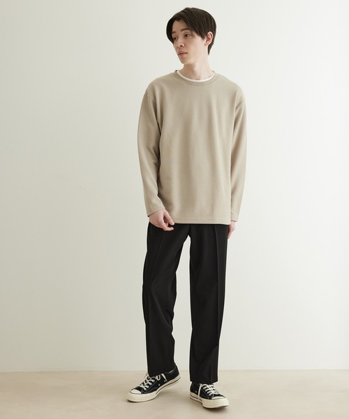 JUNRED（ジュンレッド）の「【 半袖＋長袖 】鹿の子アンサンブルカットソー（アンサンブル・メンズ・モスグリーン/ブルー/ベージュ・M/L/LL）」の11枚目の写真