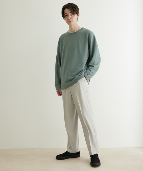 JUNRED（ジュンレッド）の「【 半袖＋長袖 】鹿の子アンサンブルカットソー（アンサンブル・メンズ・モスグリーン/ブルー/ベージュ・M/L/LL）」の13枚目の写真