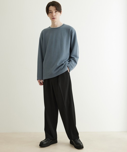 JUNRED（ジュンレッド）の「【 半袖＋長袖 】鹿の子アンサンブルカットソー（アンサンブル・メンズ・モスグリーン/ブルー/ベージュ・M/L/LL）」の14枚目の写真