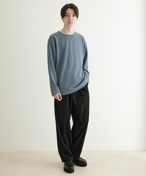 JUNRED（ジュンレッド）の「【 半袖＋長袖 】鹿の子アンサンブルカットソー（アンサンブル・メンズ・モスグリーン/ブルー/ベージュ・M/L/LL）」の15枚目の写真