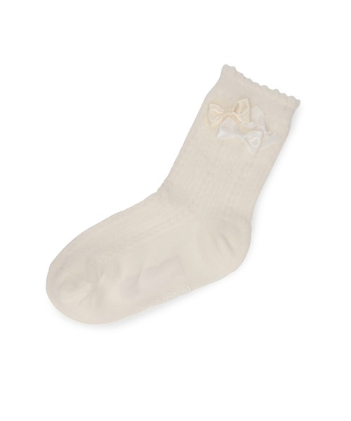 ROPE' PICNIC（ロペピクニック）の「【KIDS】サイドリボンショートソックス（ソックス/靴下・キッズ・ブラック/ホワイト・M/L）」の9枚目の写真