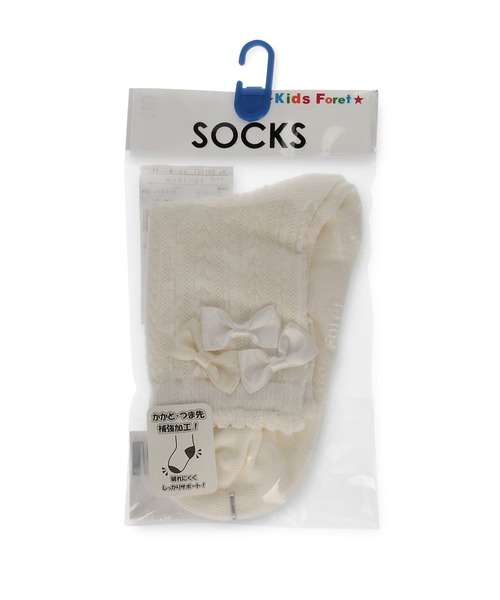 ROPE' PICNIC（ロペピクニック）の「【KIDS】サイドリボンショートソックス（ソックス/靴下・キッズ・ブラック/ホワイト・M/L）」の6枚目の写真