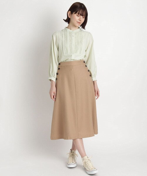 grove（グローブ）の「◇ピンタック×レースヨーク切替ブラウス（シャツ