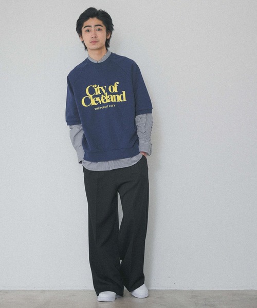 PBLIM(ページボーイリム)の「【PAGEBOYLIM】ハンソデラグランスウェット(Tシャツ/カットソー・レディース・杢グレー/ネイビー・MEDIUM/LARGE)」の5枚目の写真