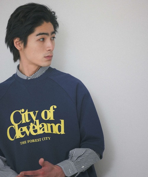 PBLIM(ページボーイリム)の「【PAGEBOYLIM】ハンソデラグランスウェット(Tシャツ/カットソー・レディース・杢グレー/ネイビー・MEDIUM/LARGE)」の3枚目の写真