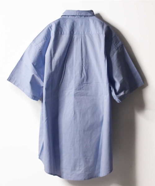 AVIREX（アヴィレックス）の「【WEB&DEPOT限定】ワイド オックスフォード 半袖シャツ/ S/S WIDE OXFORD SHIRT / アヴィレックス / AVIREX（シャツ/ブラウス・メンズ・ホワイト/ネイビー/ライトブルー/サックスブルー/レモンイエロー・MEDIUM/LARGE/X-LARGE）」の9枚目の写真