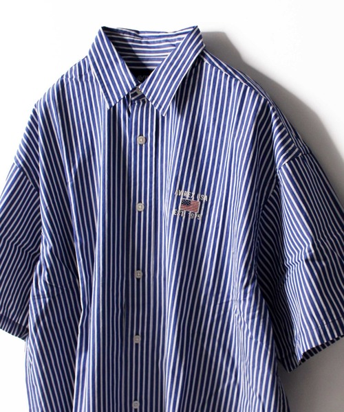 AVIREX（アヴィレックス）の「【WEB&DEPOT限定】ワイド オックスフォード 半袖シャツ/ S/S WIDE OXFORD SHIRT / アヴィレックス / AVIREX（シャツ/ブラウス・メンズ・ホワイト/ネイビー/ライトブルー/サックスブルー/レモンイエロー・MEDIUM/LARGE/X-LARGE）」の17枚目の写真