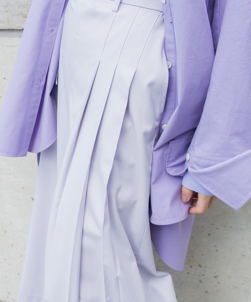 socolla（ソコラ）の「【2022SS叶えるシリーズ】MIRANDAサイドプリーツワイドパンツ（その他パンツ・レディース・ブラック/パープル/オフホワイト・S/M）」の4枚目の写真