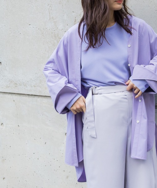 socolla（ソコラ）の「【2022SS叶えるシリーズ】MIRANDAサイドプリーツワイドパンツ（その他パンツ・レディース・ブラック/パープル/オフホワイト・S/M）」の6枚目の写真