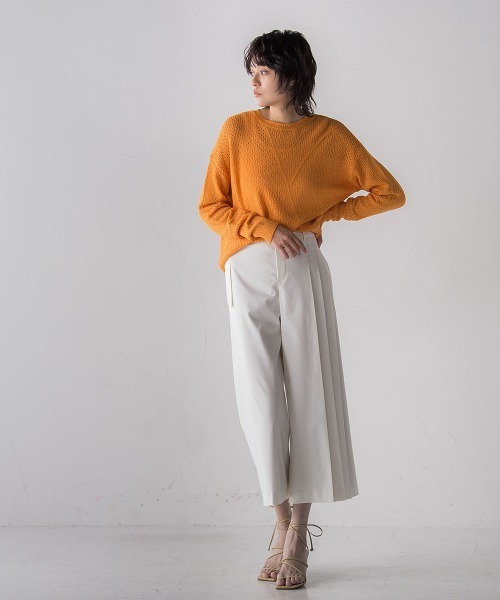 socolla（ソコラ）の「【2022SS叶えるシリーズ】MIRANDAサイドプリーツワイドパンツ（その他パンツ・レディース・ブラック/パープル/オフホワイト・S/M）」の9枚目の写真