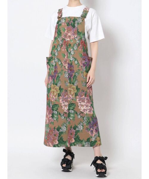 merry jenny(メリージェニー)の「flowerジャガードジャンスカ(ジャンパースカート・レディース・ブラウン/ベージュ・FREE)」の15枚目の写真