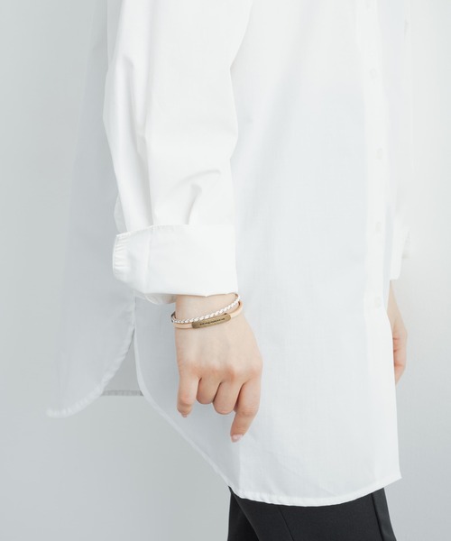 Rocky Monroe(ロッキーモンロー)の「本革プレート編み込み2連レザーブレスレット(ブレスレット・メンズ・ホワイト/ブラック/ブラウン・FREE)」の7枚目の写真