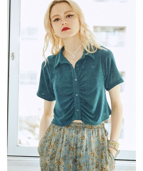 jouetie（ジュエティ）の「ギャザートップス（シャツ/ブラウス・レディース・ブラック/パープル/ブルー・MEDIUM）」の2枚目の写真