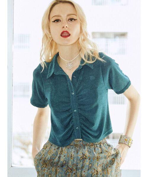 jouetie（ジュエティ）の「ギャザートップス（シャツ/ブラウス・レディース・ブラック/パープル/ブルー・MEDIUM）」の6枚目の写真