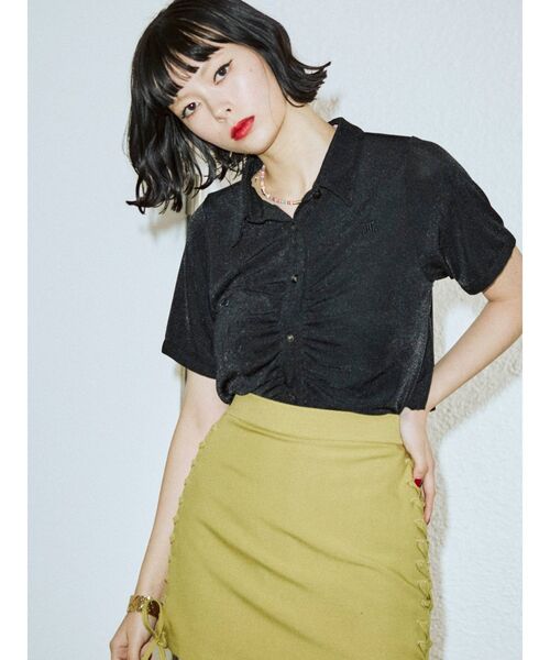 jouetie（ジュエティ）の「ギャザートップス（シャツ/ブラウス・レディース・ブラック/パープル/ブルー・MEDIUM）」の12枚目の写真