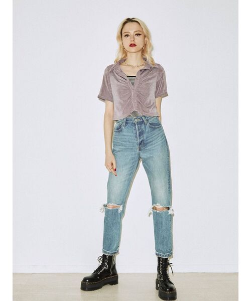 jouetie（ジュエティ）の「ギャザートップス（シャツ/ブラウス・レディース・ブラック/パープル/ブルー・MEDIUM）」の17枚目の写真