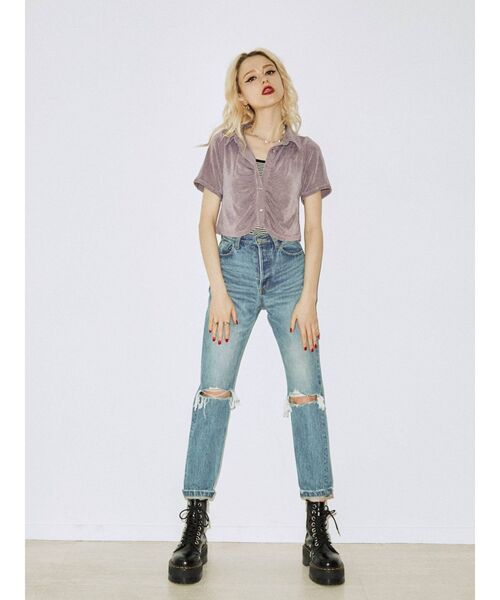 jouetie（ジュエティ）の「ギャザートップス（シャツ/ブラウス・レディース・ブラック/パープル/ブルー・MEDIUM）」の20枚目の写真