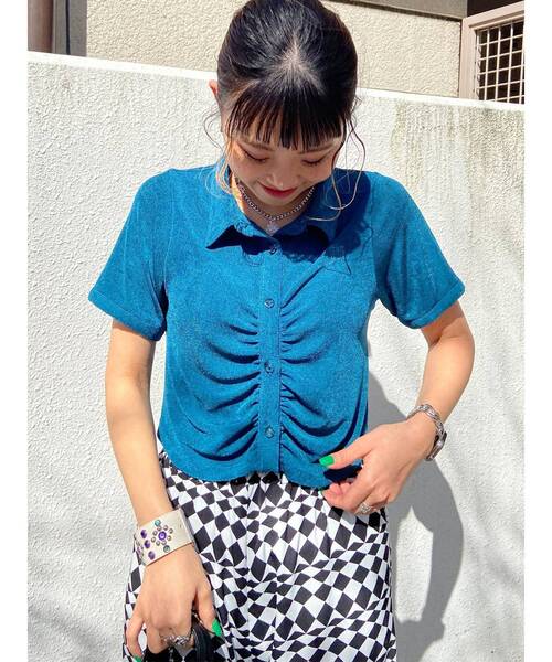 jouetie（ジュエティ）の「ギャザートップス（シャツ/ブラウス・レディース・ブラック/パープル/ブルー・MEDIUM）」の21枚目の写真