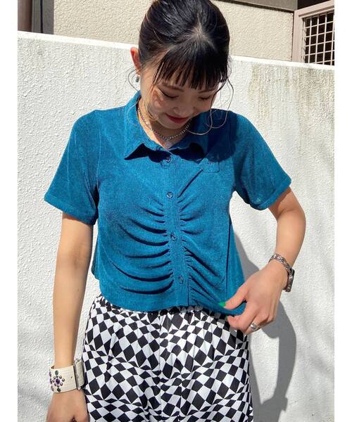 jouetie（ジュエティ）の「ギャザートップス（シャツ/ブラウス・レディース・ブラック/パープル/ブルー・MEDIUM）」の22枚目の写真