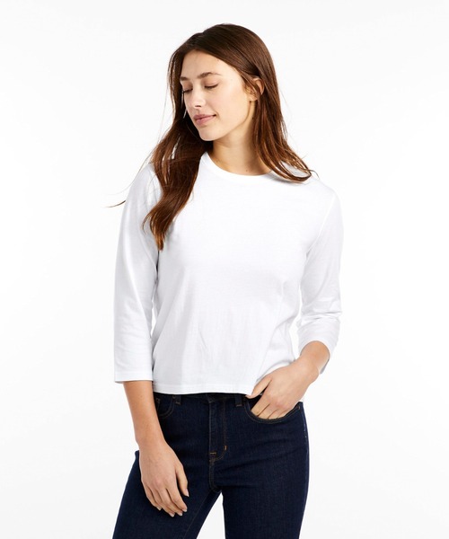 L.L.Bean(エルエルビーン)の「サタデーTシャツ、クルーネック 7分丈袖 米国フィット・レギュラー(Tシャツ/カットソー・レディース・ホワイト/ターコイズブルー/レッド・SMALL/MEDIUM/LARGE/X-SMALL)」の16枚目の写真