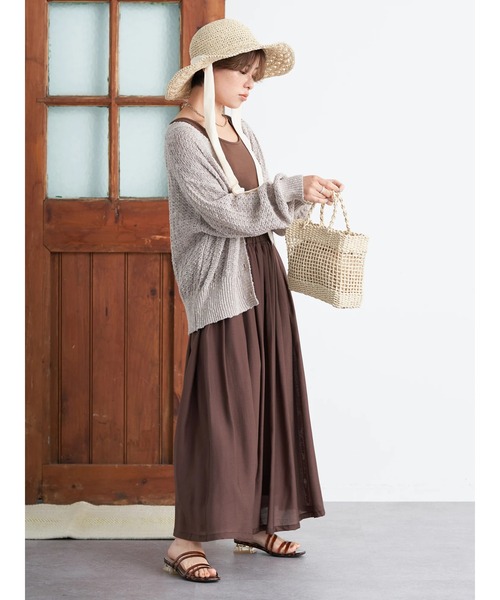 earth music&ecology（アースミュージックアンドエコロジー）の「クロシェハット（ハット・レディース・ナチュラル/ブラウン・FREE）」の5枚目の写真