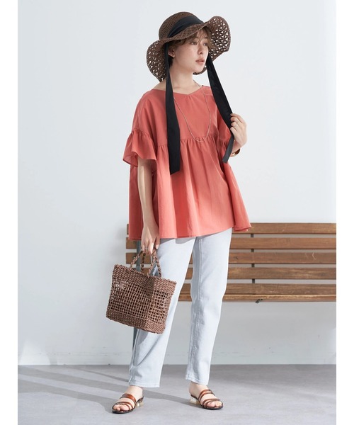 earth music&ecology（アースミュージックアンドエコロジー）の「クロシェハット（ハット・レディース・ナチュラル/ブラウン・FREE）」の9枚目の写真