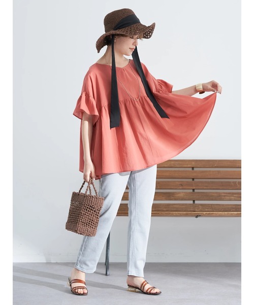 earth music&ecology（アースミュージックアンドエコロジー）の「クロシェハット（ハット・レディース・ナチュラル/ブラウン・FREE）」の10枚目の写真