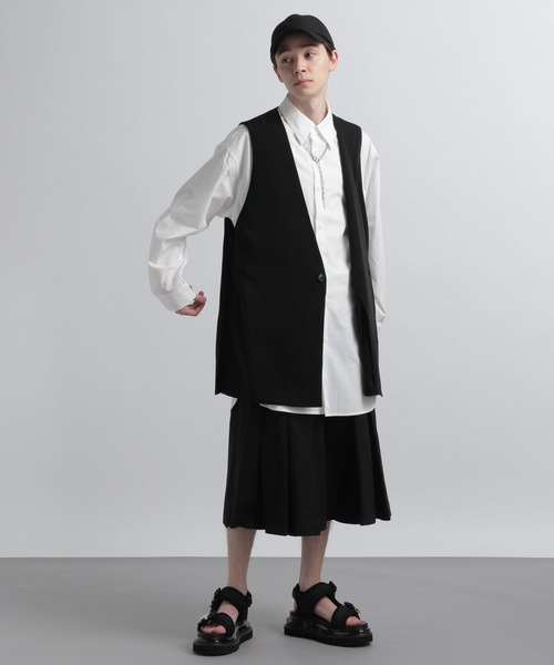 HARE（ハレ）の「ハカマプリーツガウチョパンツ(HARE)（その他パンツ・メンズ・オフホワイト/ブラック・FREE）」の6枚目の写真