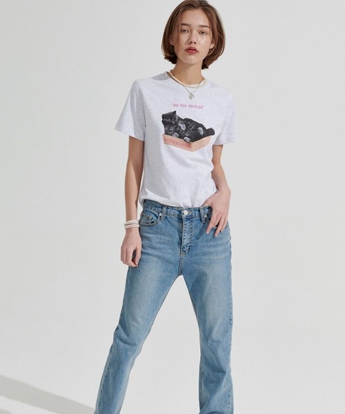 WONDER VISITOR(ワンダービジター)の「WONDER VISITOR/BoxCat T 2276918(Tシャツ/カットソー・レディース・ホワイト/ライトグレー・FREE)」の8枚目の写真