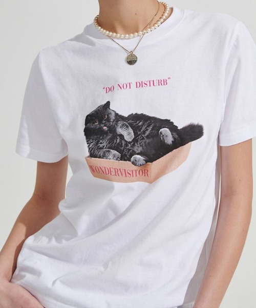 WONDER VISITOR(ワンダービジター)の「WONDER VISITOR/BoxCat T 2276918(Tシャツ/カットソー・レディース・ホワイト/ライトグレー・FREE)」の11枚目の写真