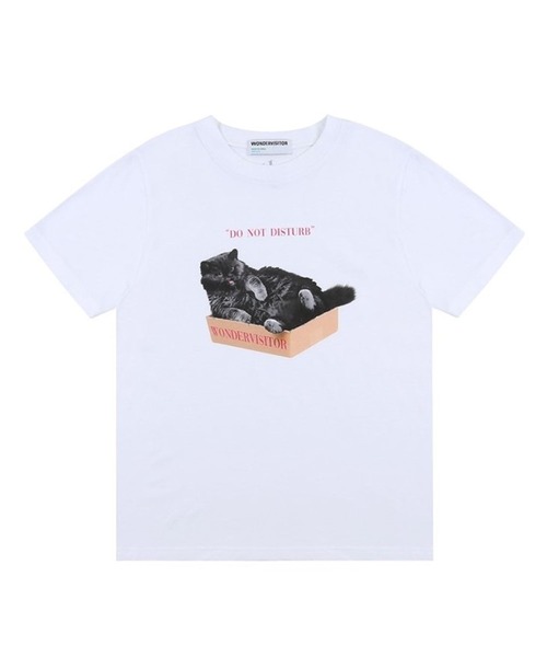 WONDER VISITOR(ワンダービジター)の「WONDER VISITOR/BoxCat T 2276918(Tシャツ/カットソー・レディース・ホワイト/ライトグレー・FREE)」の14枚目の写真