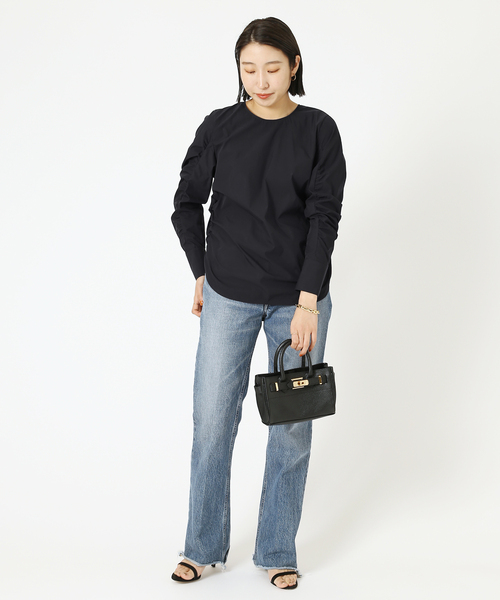 journal standard L'essage(ジャーナルスタンダードレサージュ)の「ギャザークルーブラウス(シャツ/ブラウス・レディース・ホワイト/ブラック/グレー・FREE)」の9枚目の写真