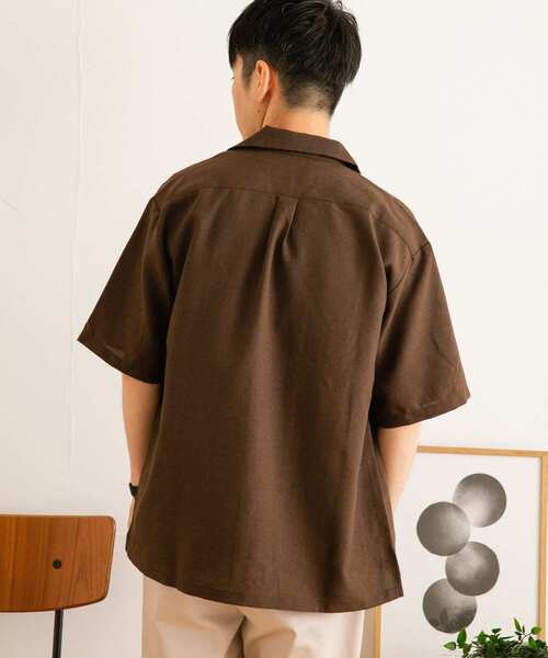 ITEMS URBANRESEARCH（アイテムズ アーバンリサーチ）の「イージーケア オープンカラー半袖トロシャツ（シャツ/ブラウス・メンズ・チャコールグレー/ダークブラウン/ベージュ/パープル・MEDIUM/LARGE）」の7枚目の写真