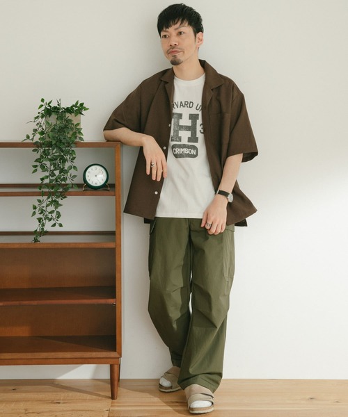 ITEMS URBANRESEARCH（アイテムズ アーバンリサーチ）の「イージーケア オープンカラー半袖トロシャツ（シャツ/ブラウス・メンズ・チャコールグレー/ダークブラウン/ベージュ/パープル・MEDIUM/LARGE）」の17枚目の写真
