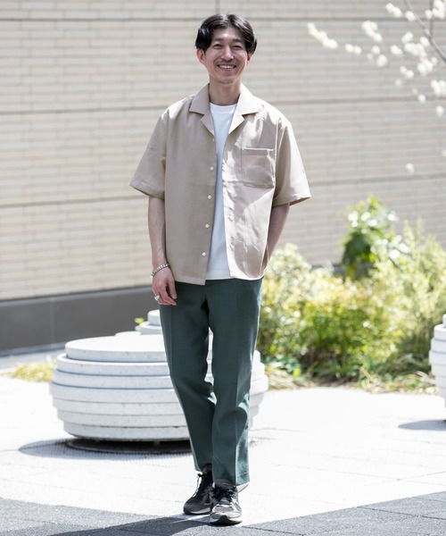 ITEMS URBANRESEARCH（アイテムズ アーバンリサーチ）の「イージーケア オープンカラー半袖トロシャツ（シャツ/ブラウス・メンズ・チャコールグレー/ダークブラウン/ベージュ/パープル・MEDIUM/LARGE）」の19枚目の写真