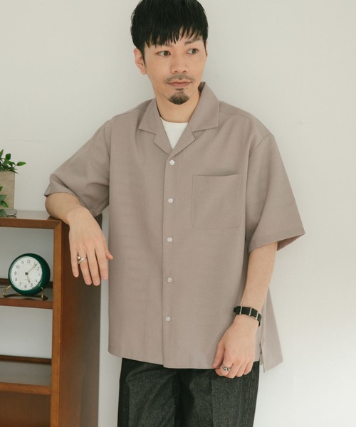 ITEMS URBANRESEARCH（アイテムズ アーバンリサーチ）の「イージーケア オープンカラー半袖トロシャツ（シャツ/ブラウス・メンズ・チャコールグレー/ダークブラウン/ベージュ/パープル・MEDIUM/LARGE）」の20枚目の写真