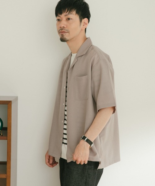 ITEMS URBANRESEARCH（アイテムズ アーバンリサーチ）の「イージーケア オープンカラー半袖トロシャツ（シャツ/ブラウス・メンズ・チャコールグレー/ダークブラウン/ベージュ/パープル・MEDIUM/LARGE）」の22枚目の写真