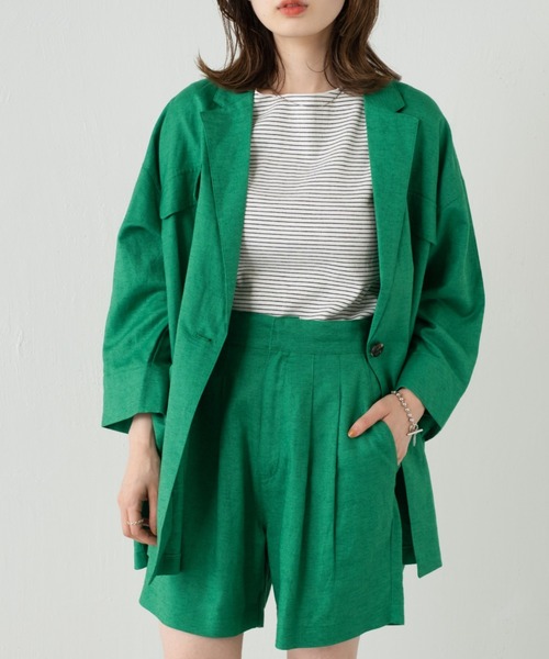 Kastane（カスタネ）の「【SETUP対応】リネンショートパンツ（その他パンツ・レディース・グリーン/アイボリー・FREE）」の17枚目の写真