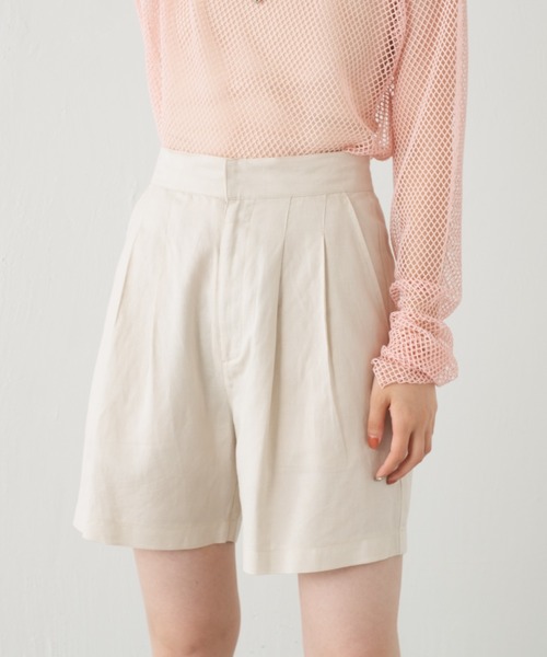 Kastane（カスタネ）の「【SETUP対応】リネンショートパンツ（その他パンツ・レディース・グリーン/アイボリー・FREE）」の18枚目の写真