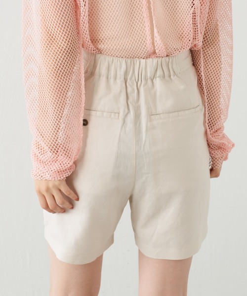 Kastane（カスタネ）の「【SETUP対応】リネンショートパンツ（その他パンツ・レディース・グリーン/アイボリー・FREE）」の3枚目の写真