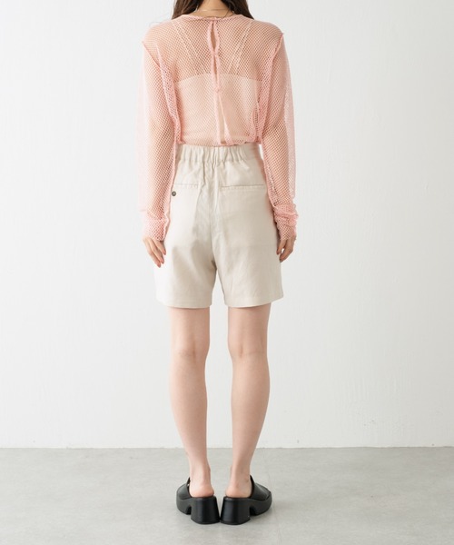 Kastane（カスタネ）の「【SETUP対応】リネンショートパンツ（その他パンツ・レディース・グリーン/アイボリー・FREE）」の8枚目の写真