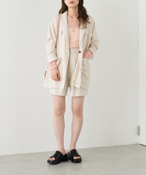 Kastane（カスタネ）の「【SETUP対応】リネンショートパンツ（その他パンツ・レディース・グリーン/アイボリー・FREE）」の11枚目の写真